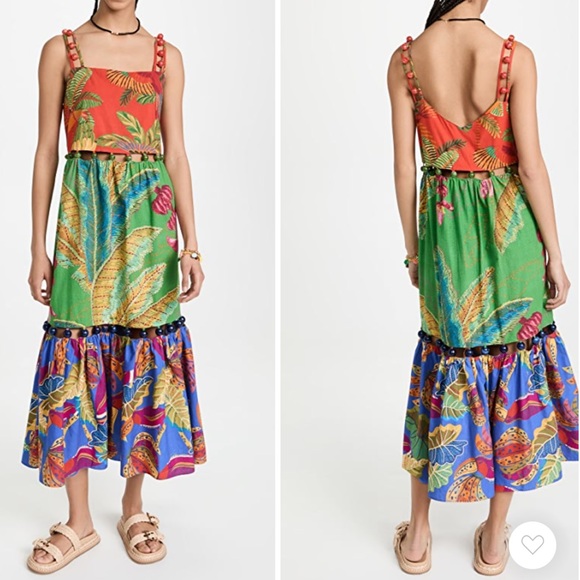 FARM Rio multi prints balls dress s22 - Picture 3 of 9